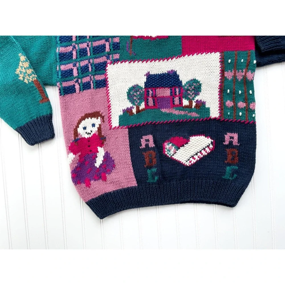 vtg Cape Isle‎ Knitters Americana doll farmhouse goose hand knit sweater